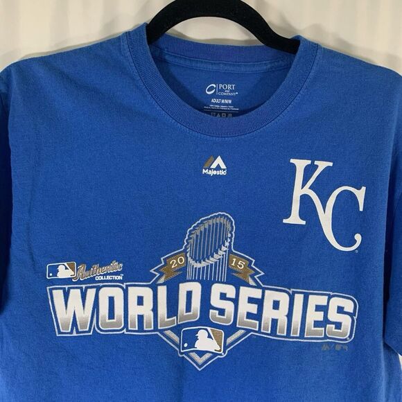 Kansas City Royals 2015 World Series Champs Men's Medium Blue Short Sleeve - Picture 3 of 5